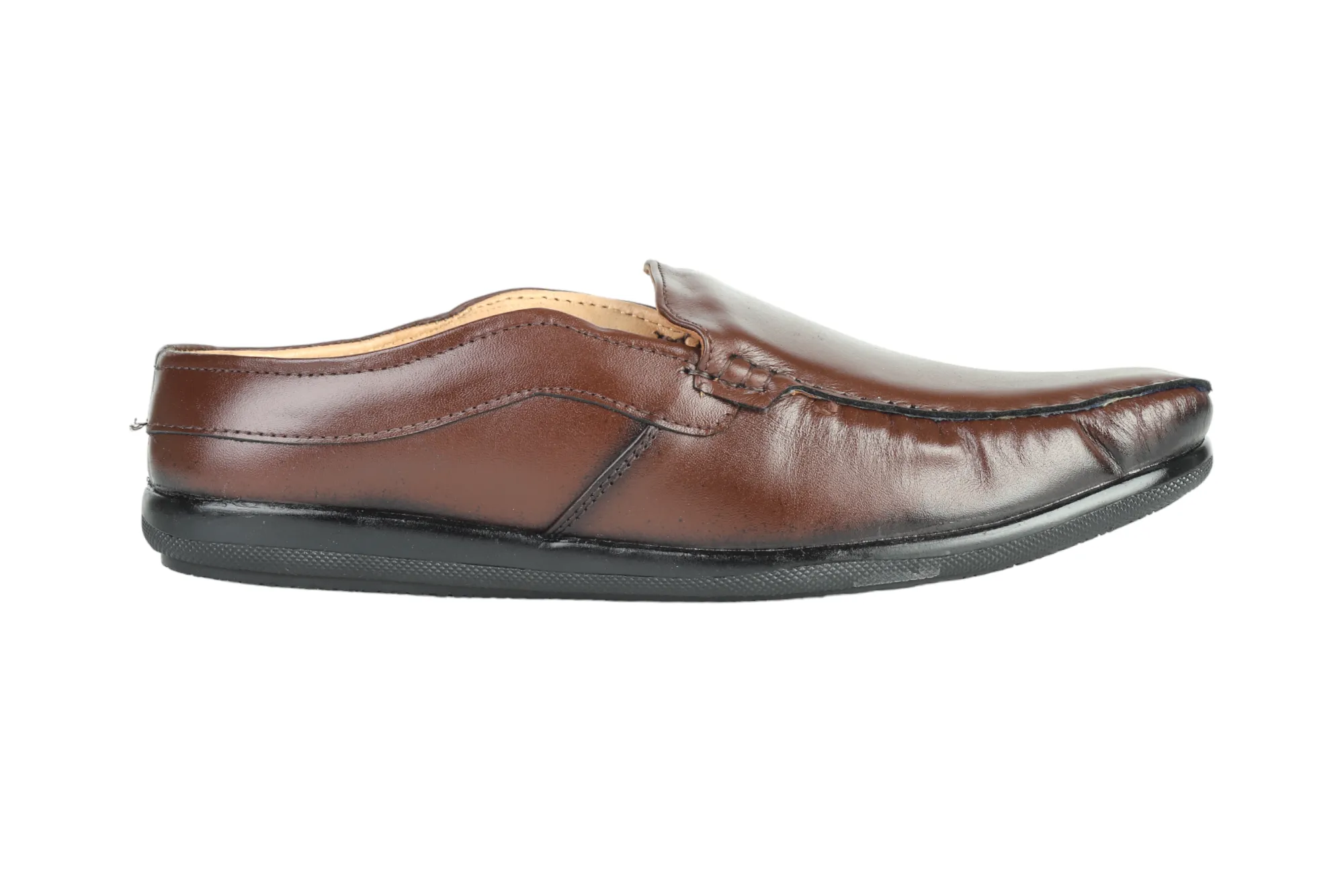 MENS BROWN LEATHER HALF SHOE 98835