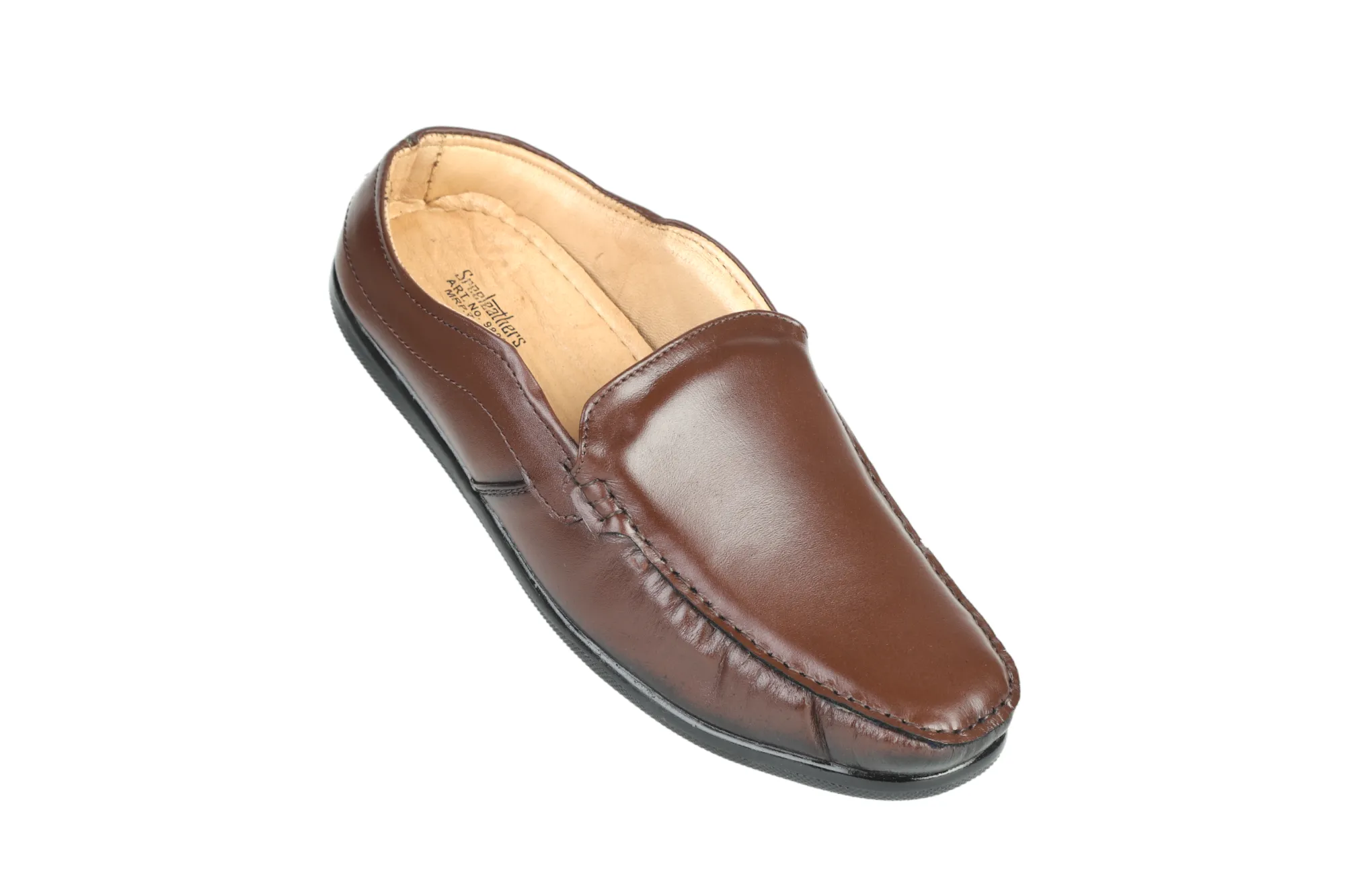 MENS BROWN LEATHER HALF SHOE 98835