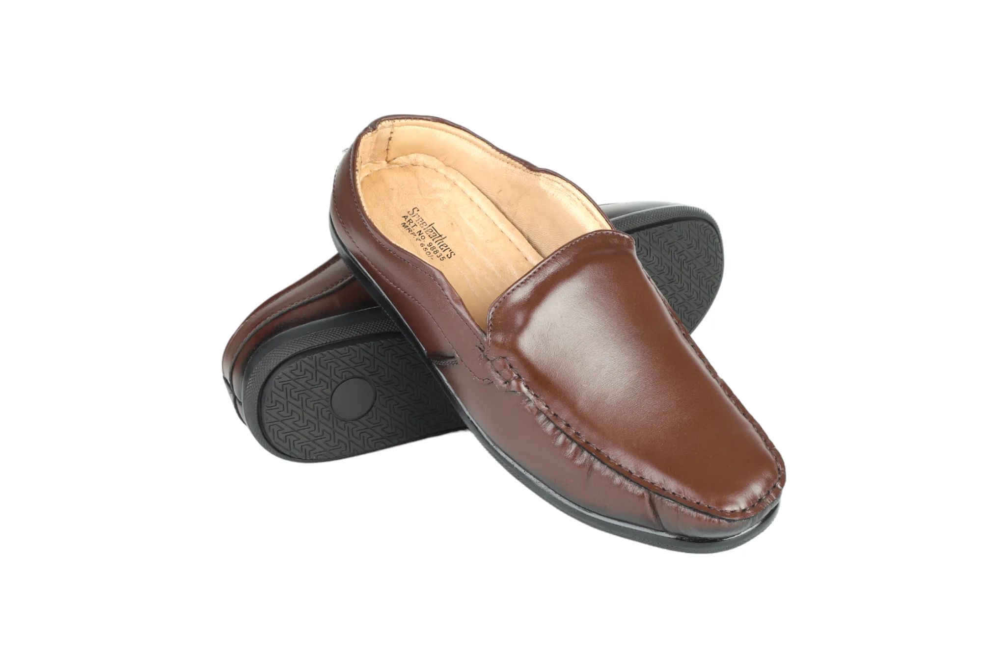 MENS BROWN LEATHER HALF SHOE 98835