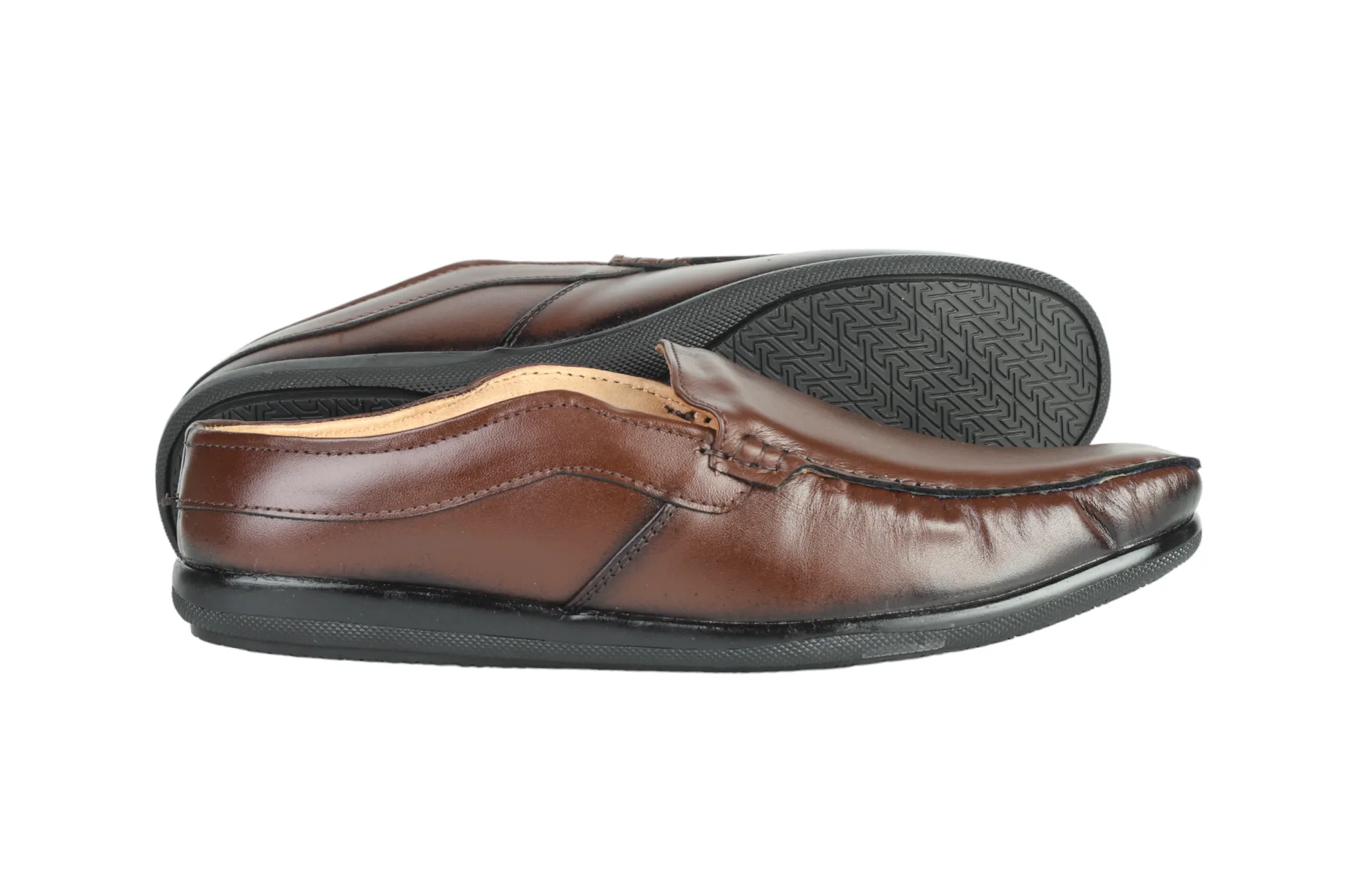 MENS BROWN LEATHER HALF SHOE 98835