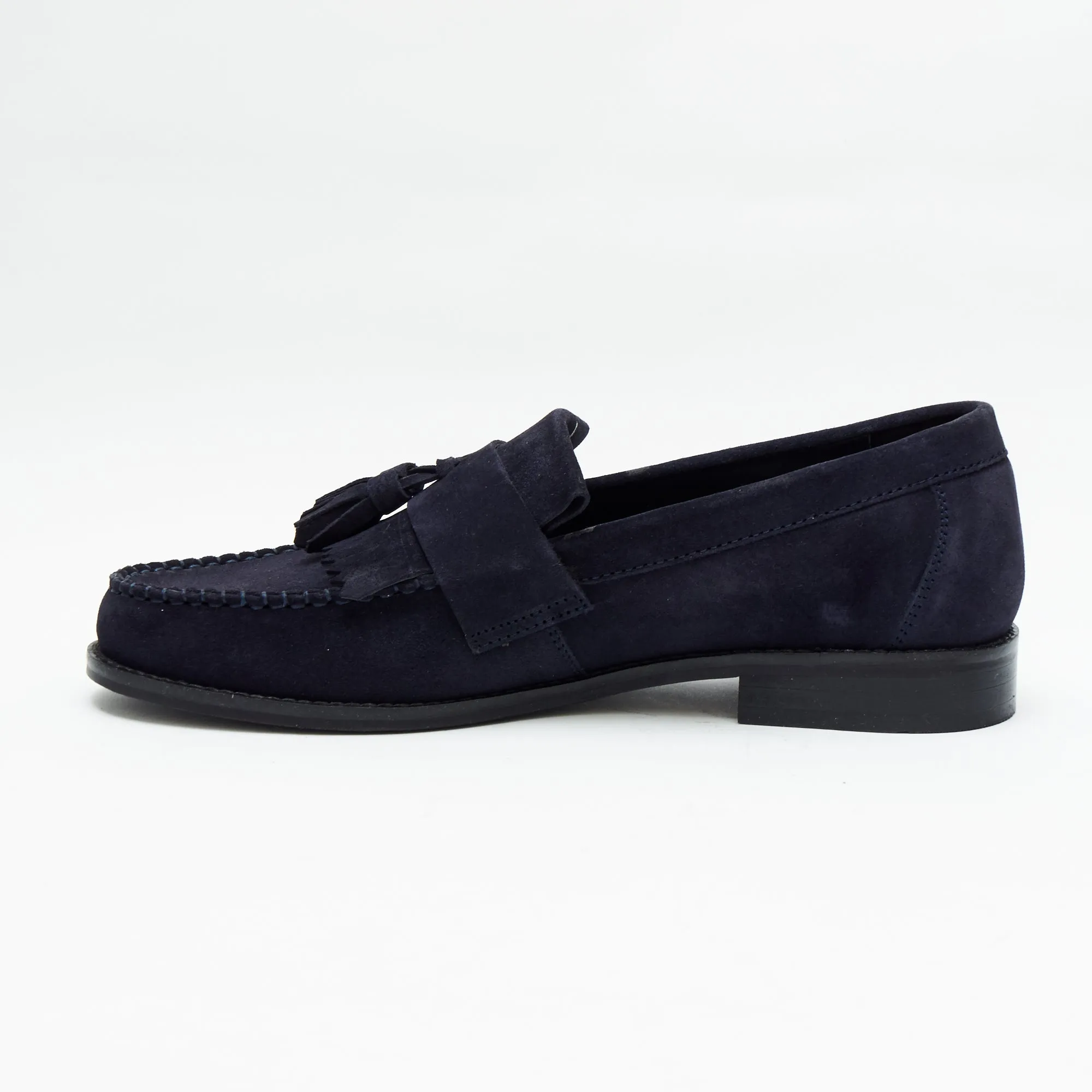 Mens Formal Moccasin Shoes 17999_Navy Blue Suede