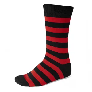 Men's Red and Black Striped Socks