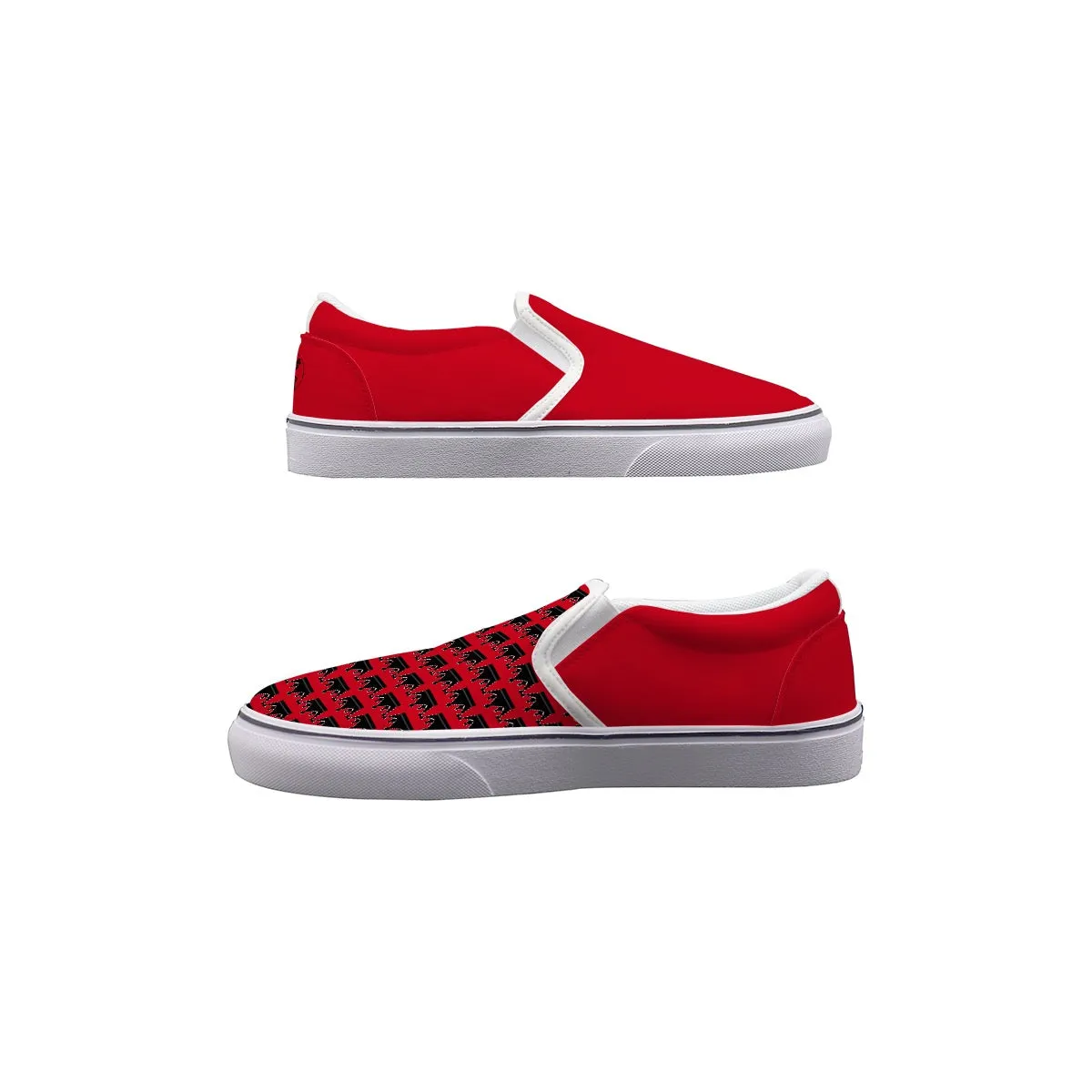 Men's Slip On Sneakers red crown, print