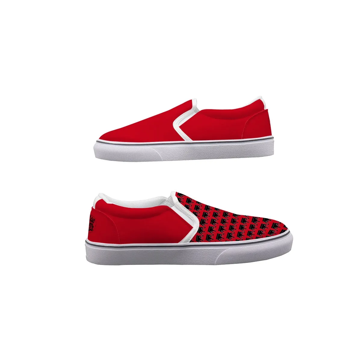 Men's Slip On Sneakers red crown, print