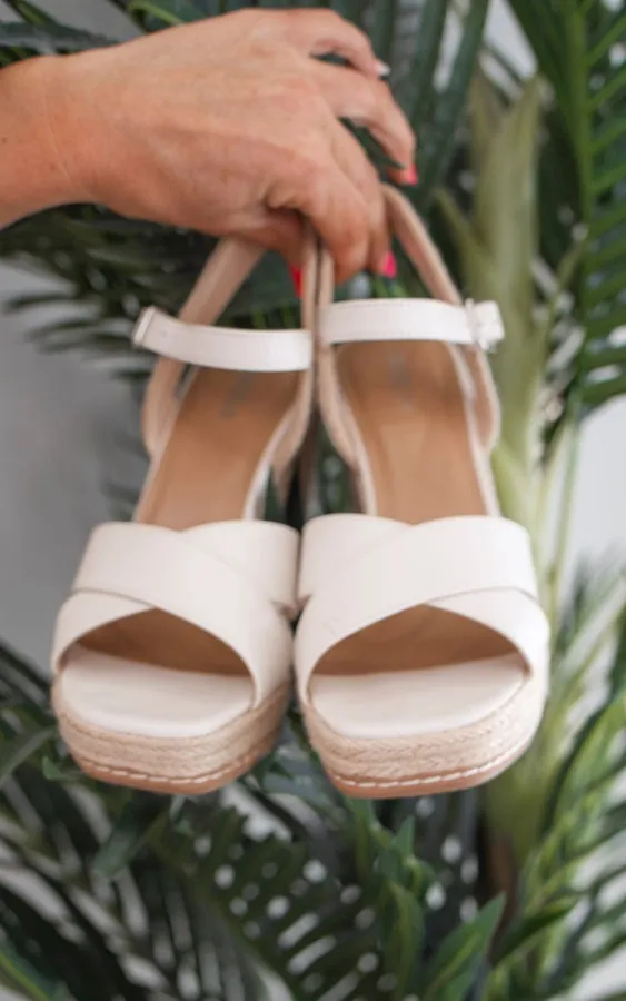 MODEL SHOES -Melany Cross Strap Espadrilles Wedge Heels - Final Sale