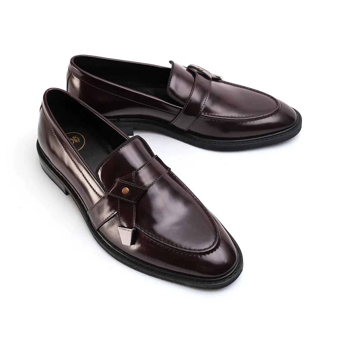 Monkstory Belted Slip-Ons - Burgundy