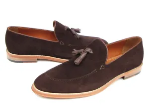 Paul Parkman Brown Suede Tassel Loafers