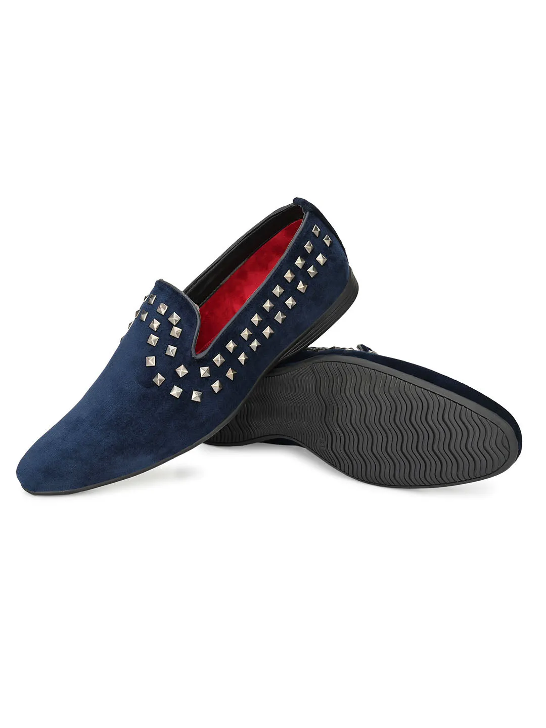 Rockstud Blue Slip-ons