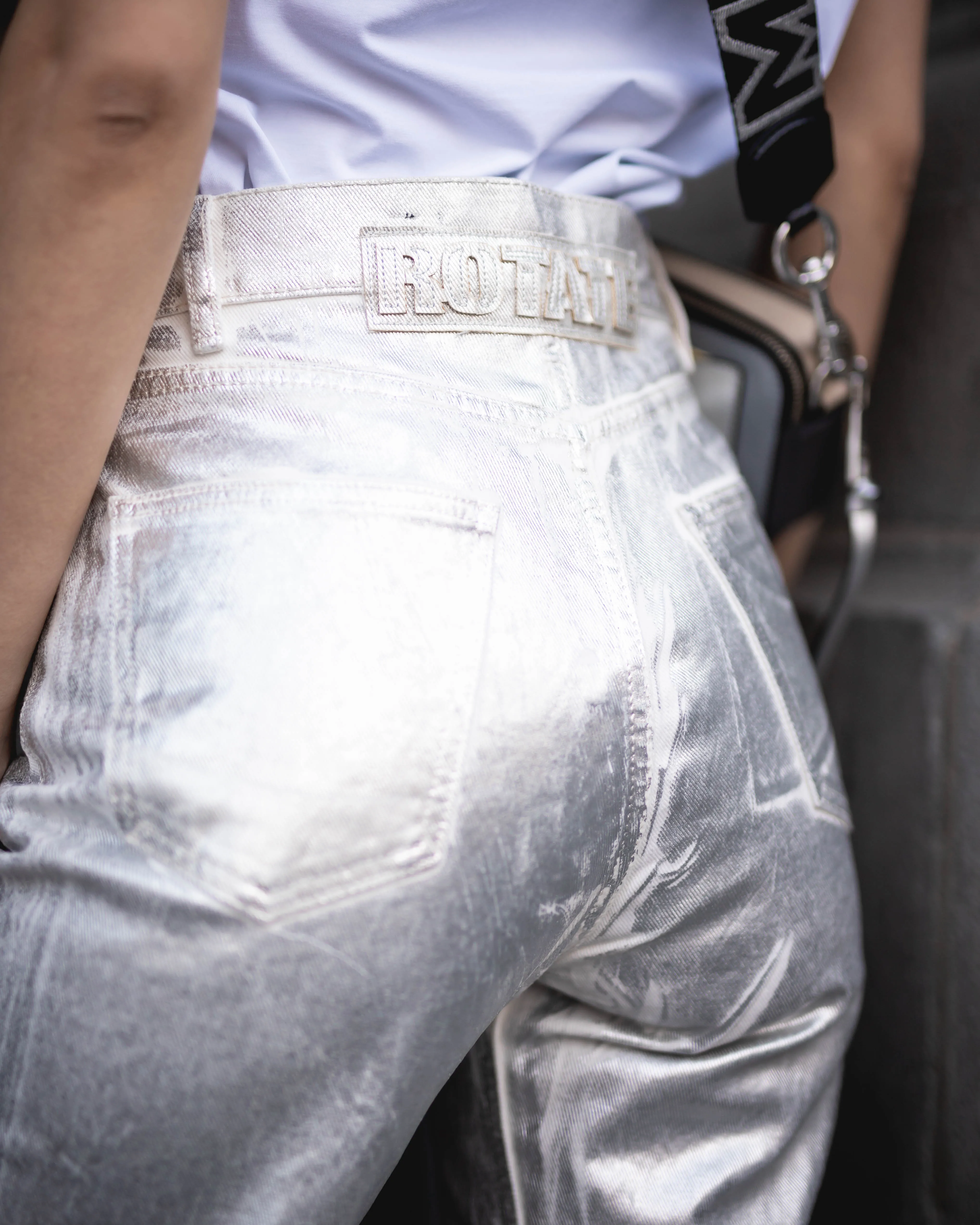 ROTATE Coated Denim Pants