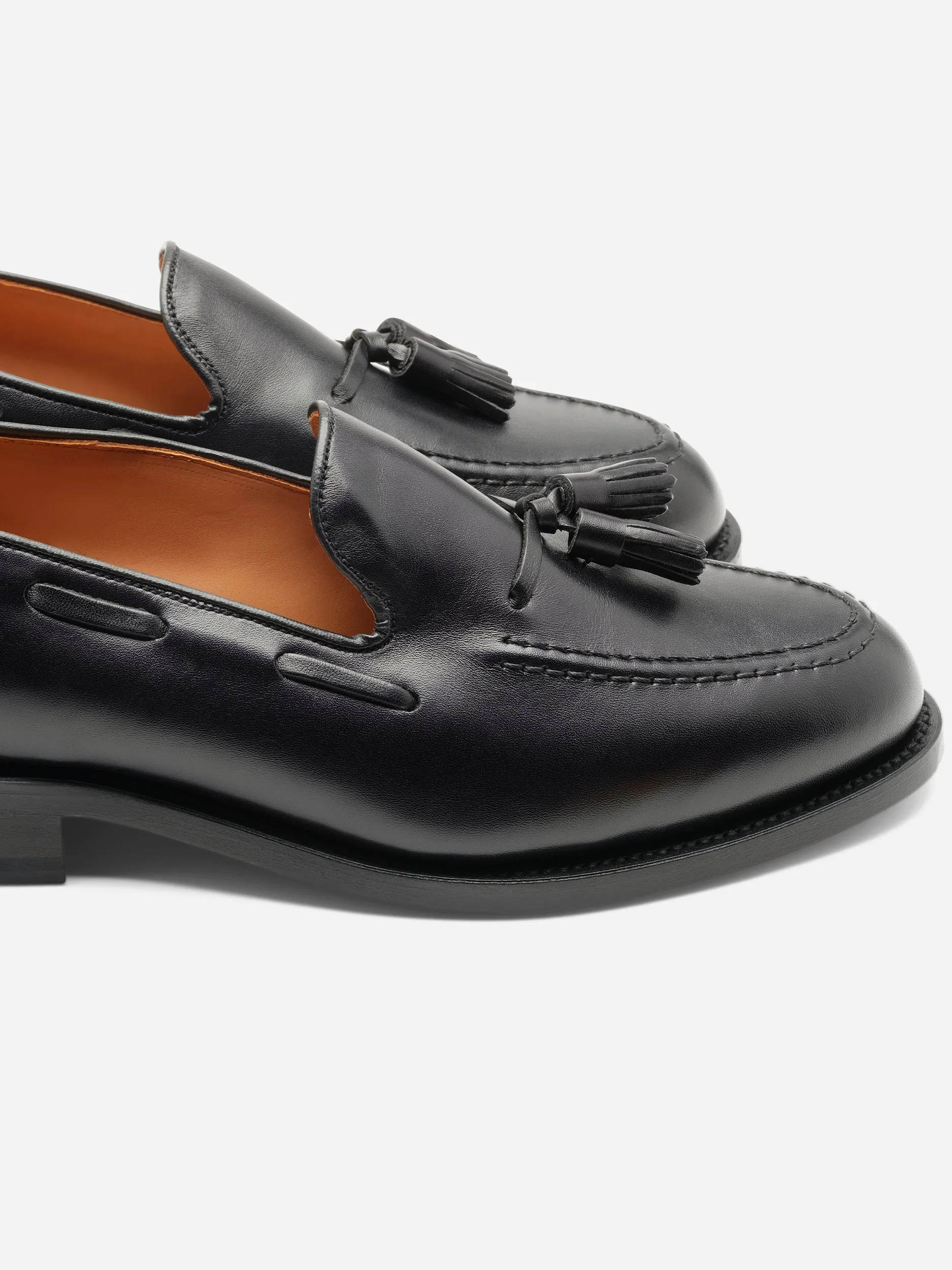 Sanders Finchley Calf Tassel Loafer Black