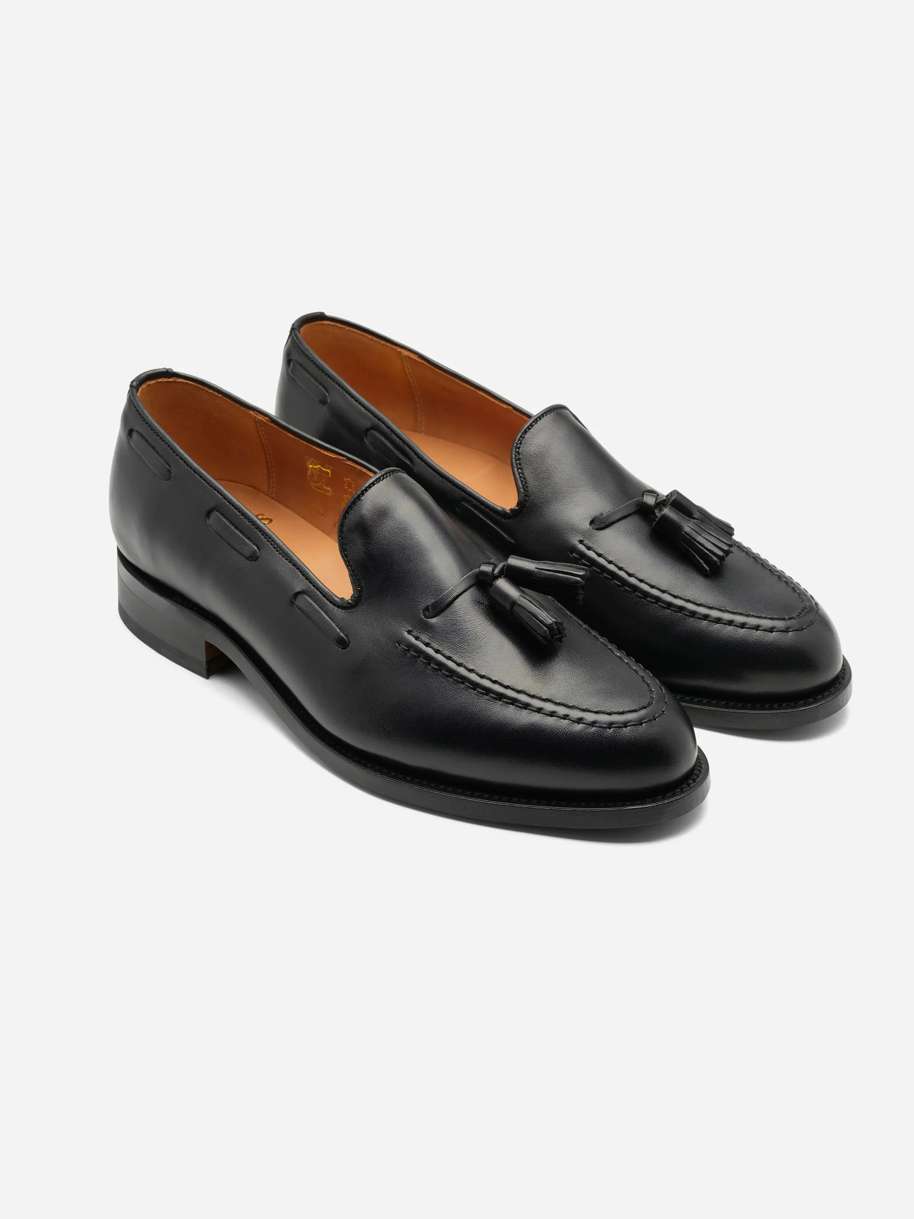 Sanders Finchley Calf Tassel Loafer Black