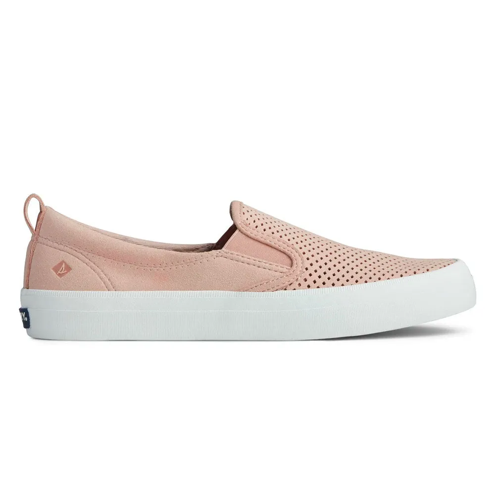 Sperry Women's Crest Twin Gore Leather Wave Perforated Sneaker- Peach