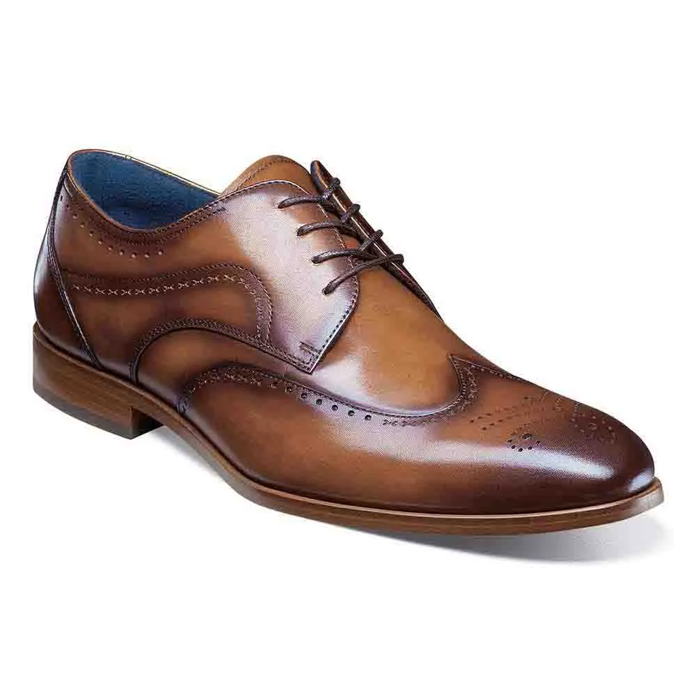 Stacy Adams Tan BRAYDEN Wingtip Oxford Shoes