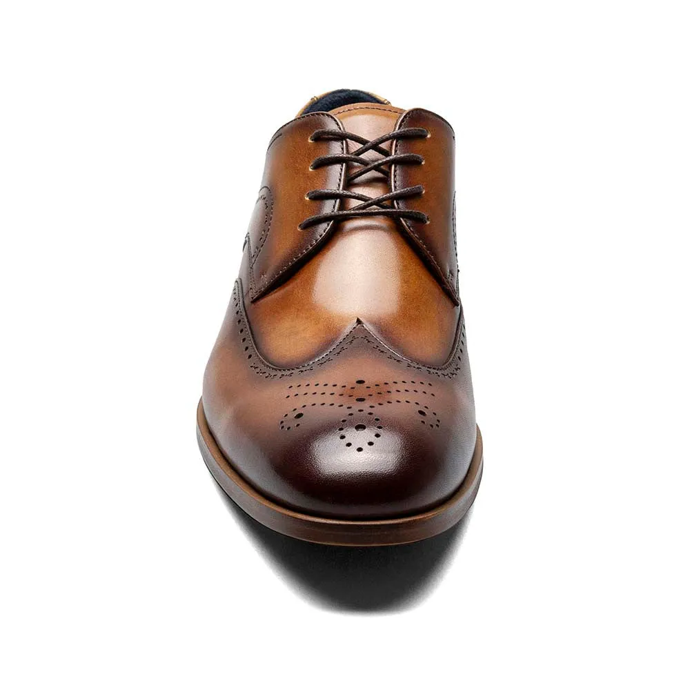 Stacy Adams Tan BRAYDEN Wingtip Oxford Shoes