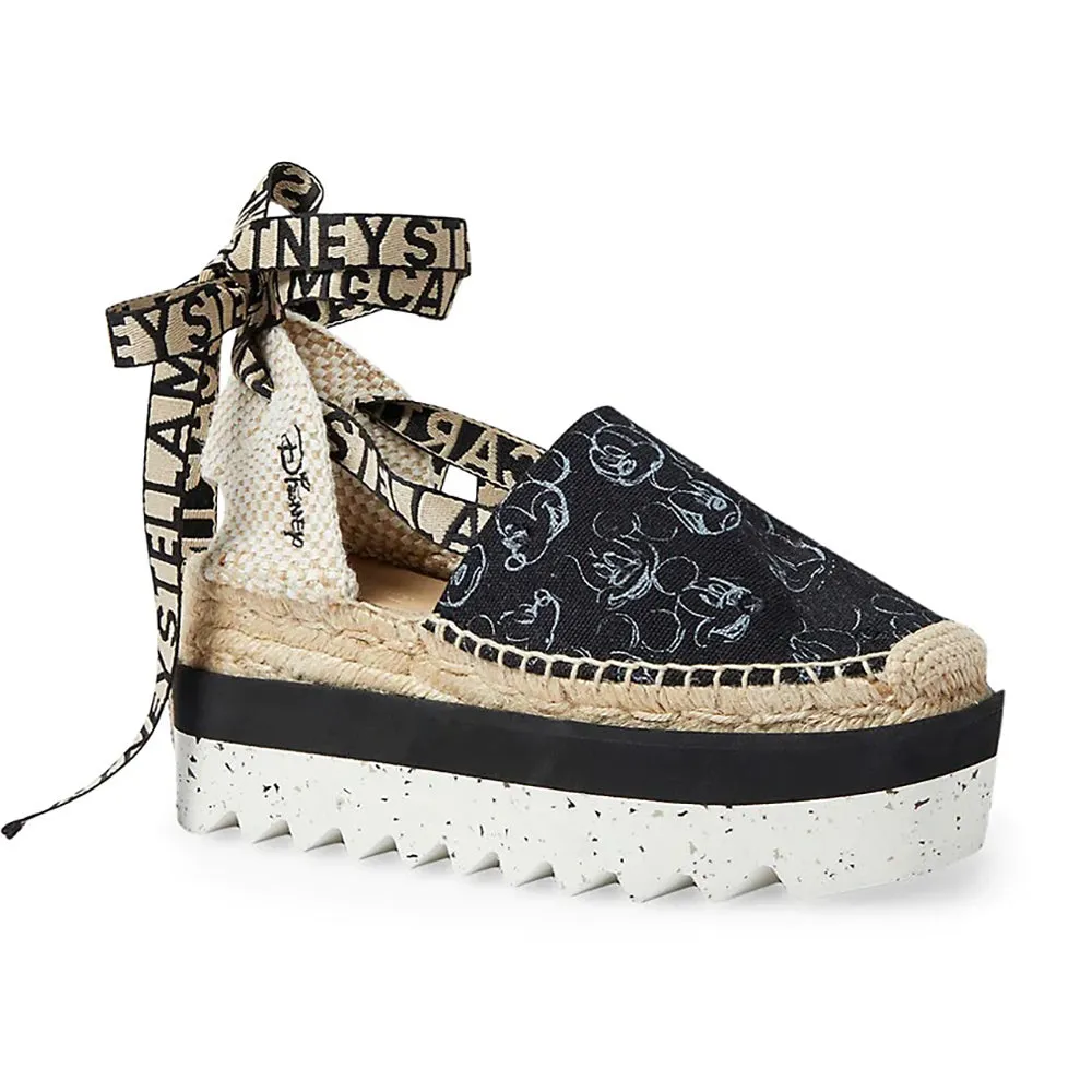 Stella McCartney Women's Gaia Canvas Mickey Espadrilles Elyse Sneakers in Black