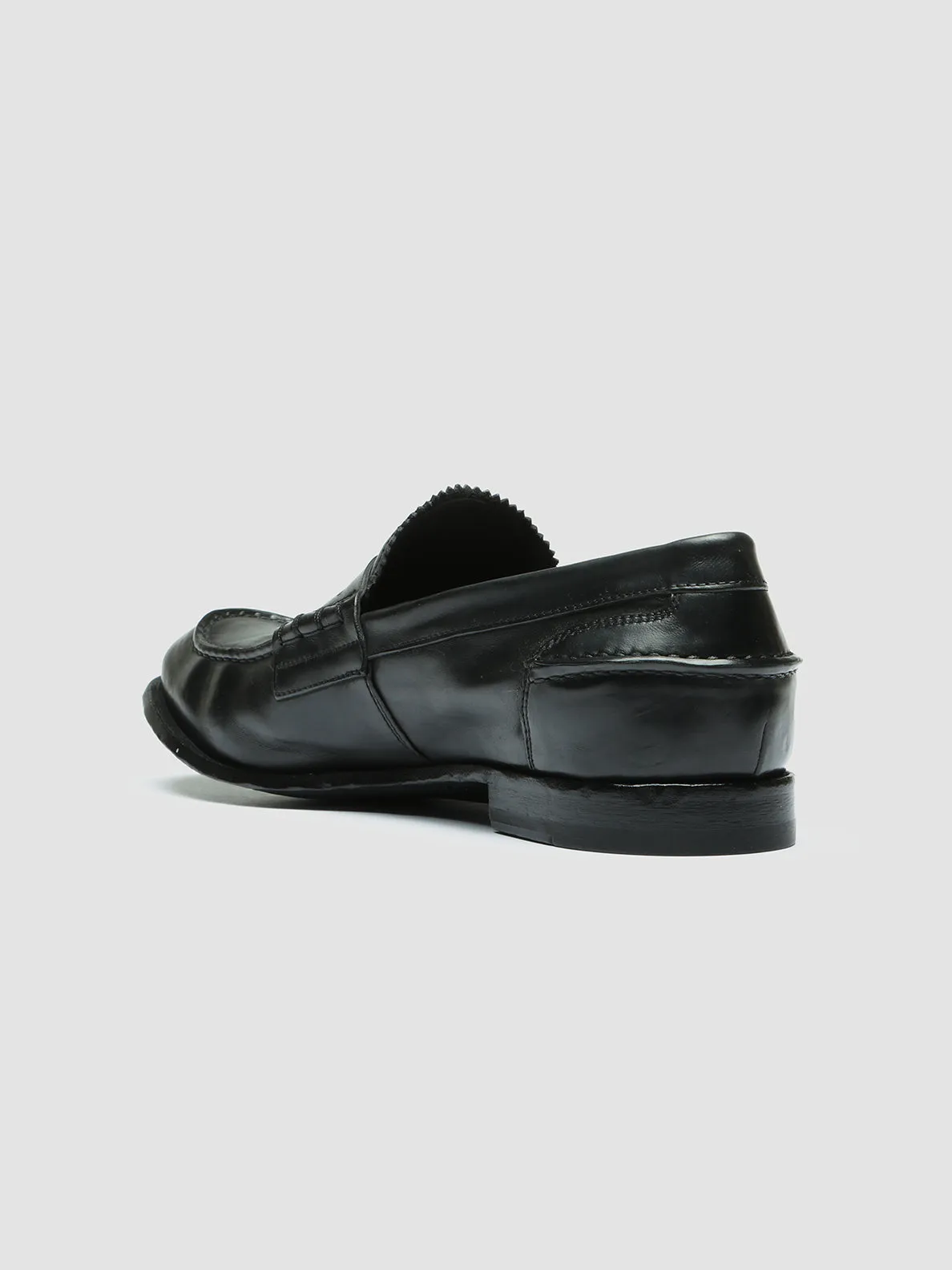 STEREO 008 - Black Leather Penny Loafers