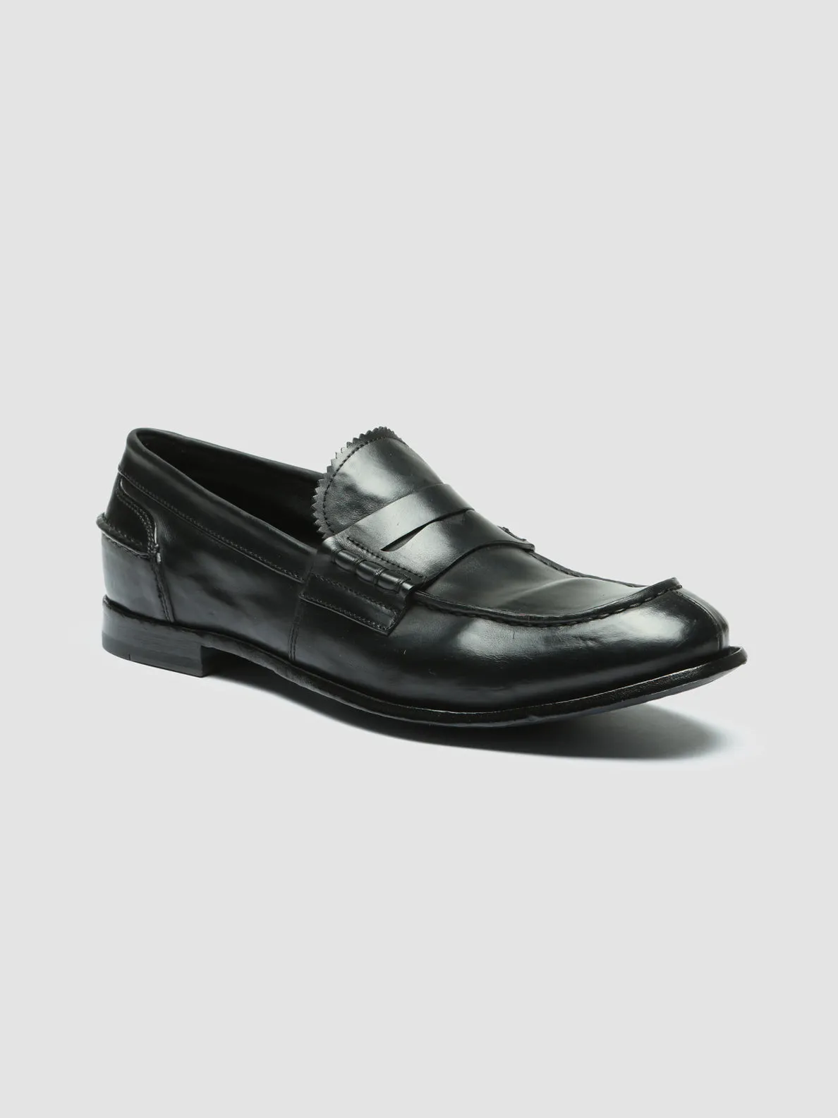 STEREO 008 - Black Leather Penny Loafers