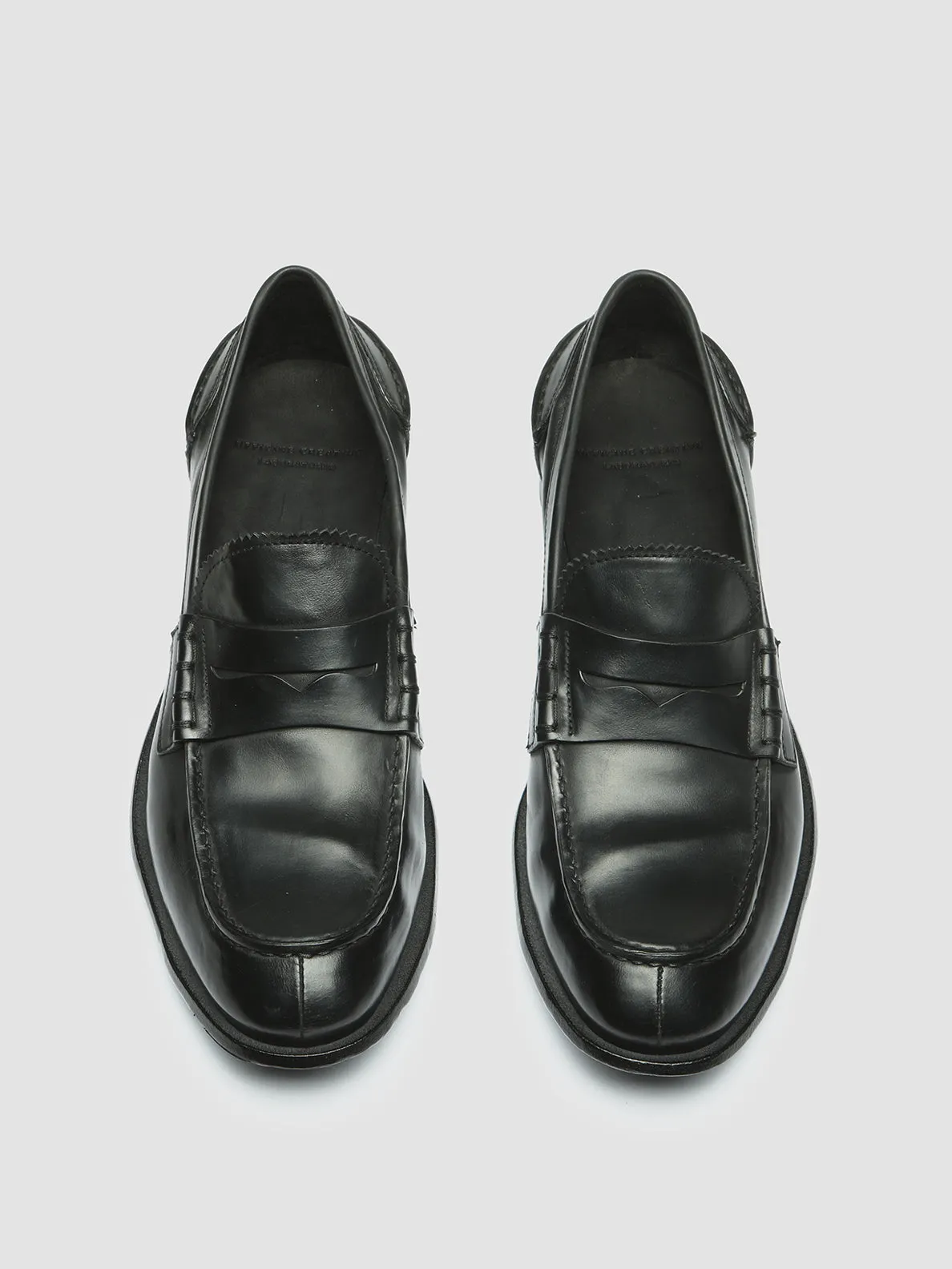 STEREO 008 - Black Leather Penny Loafers