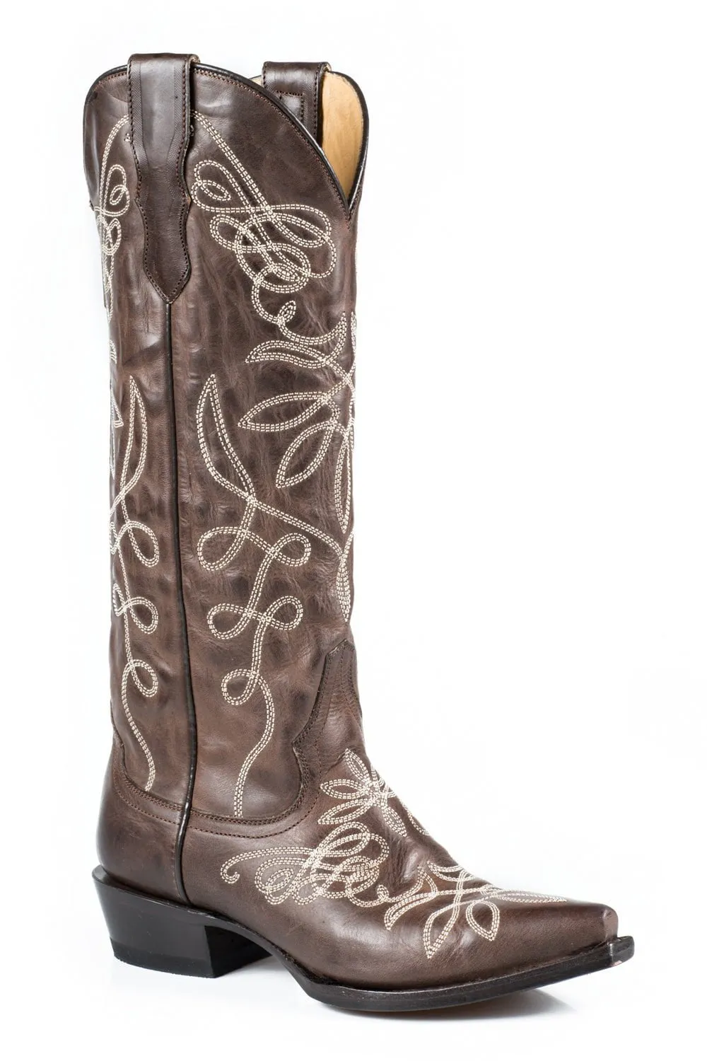 Stetson Womens Brown Leather Adeline 15In Cowboy Boots