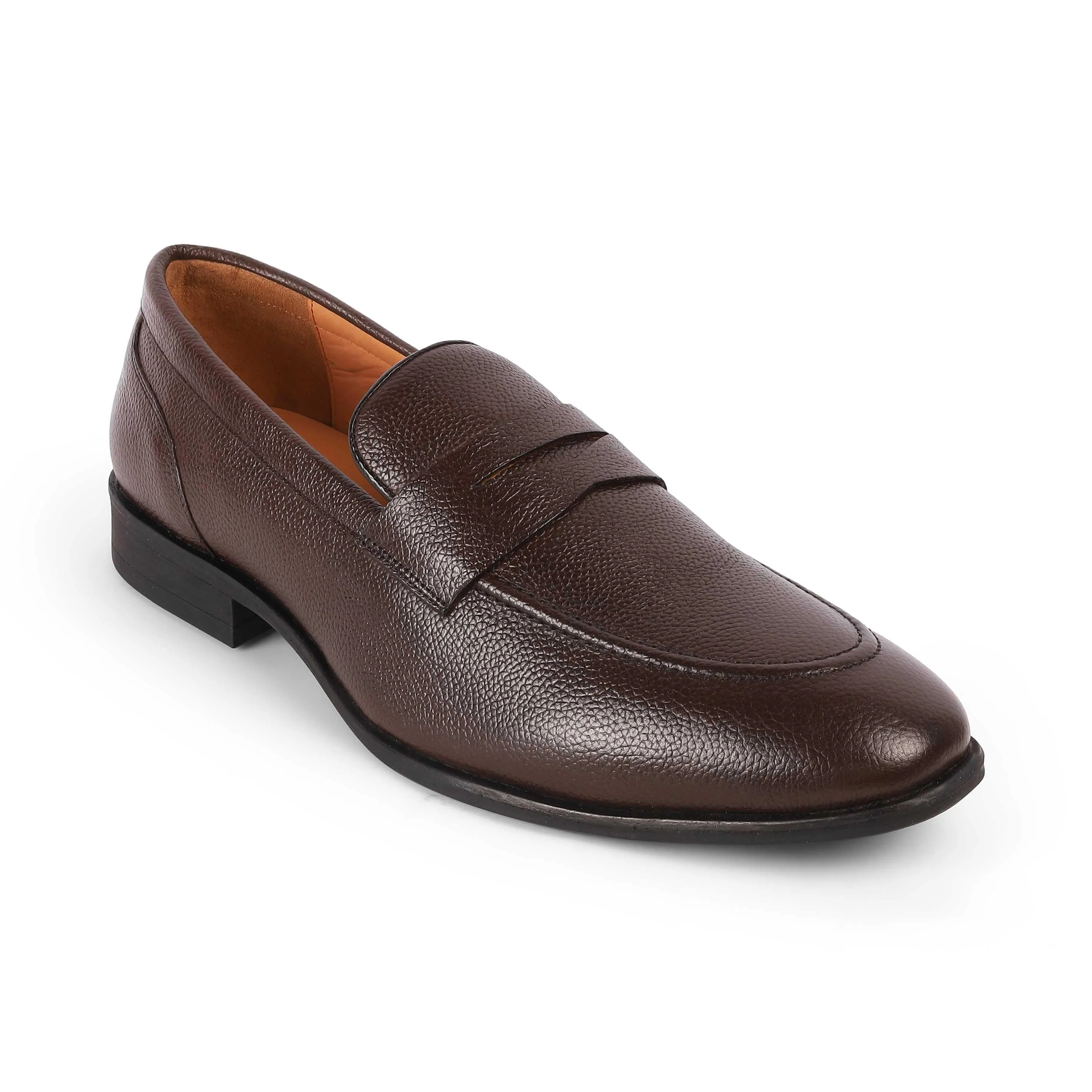 Tresmode Aris Brown Men's Leather Penny Loafers