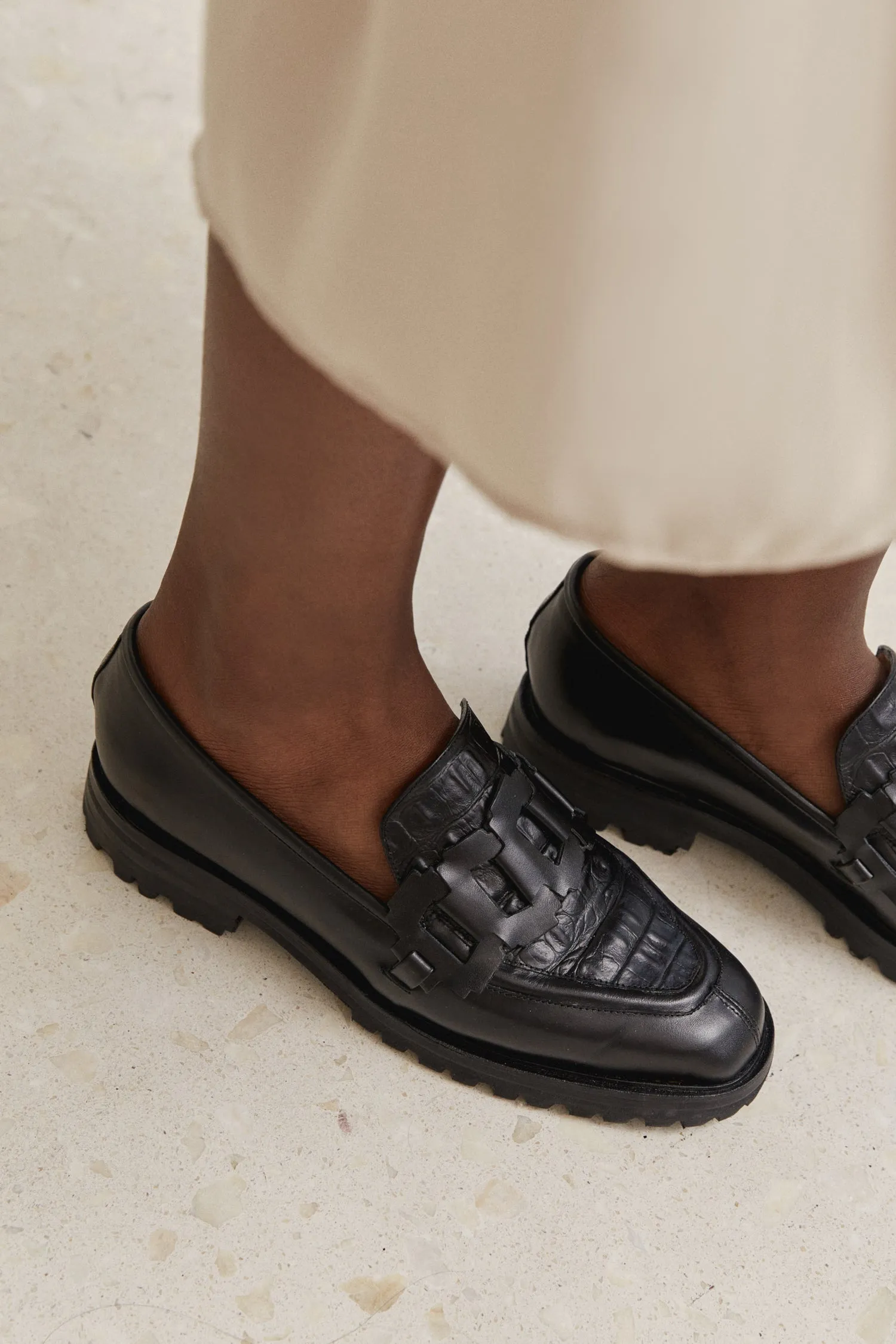 Trini Loafer in Black   Croco