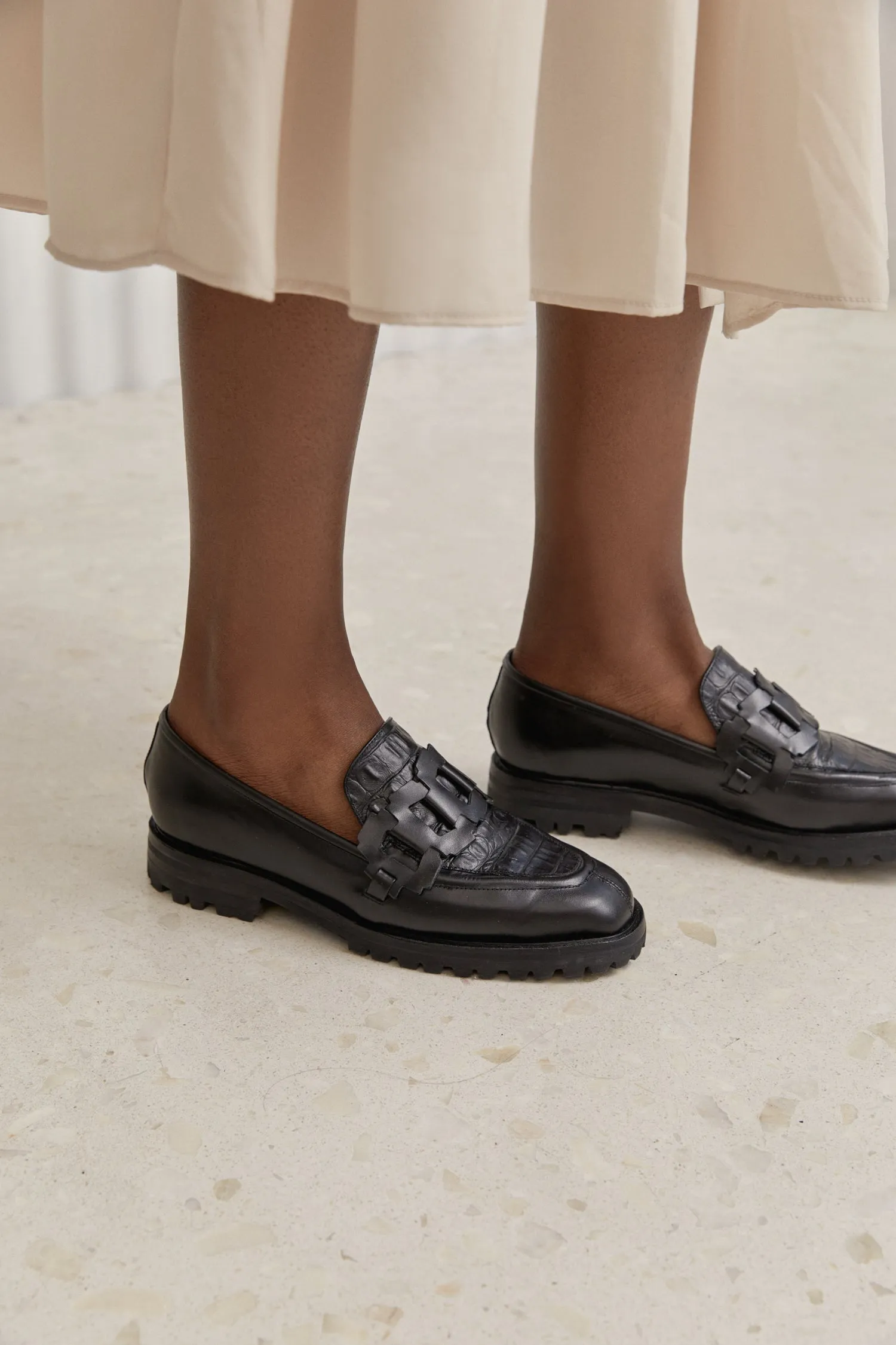 Trini Loafer in Black   Croco