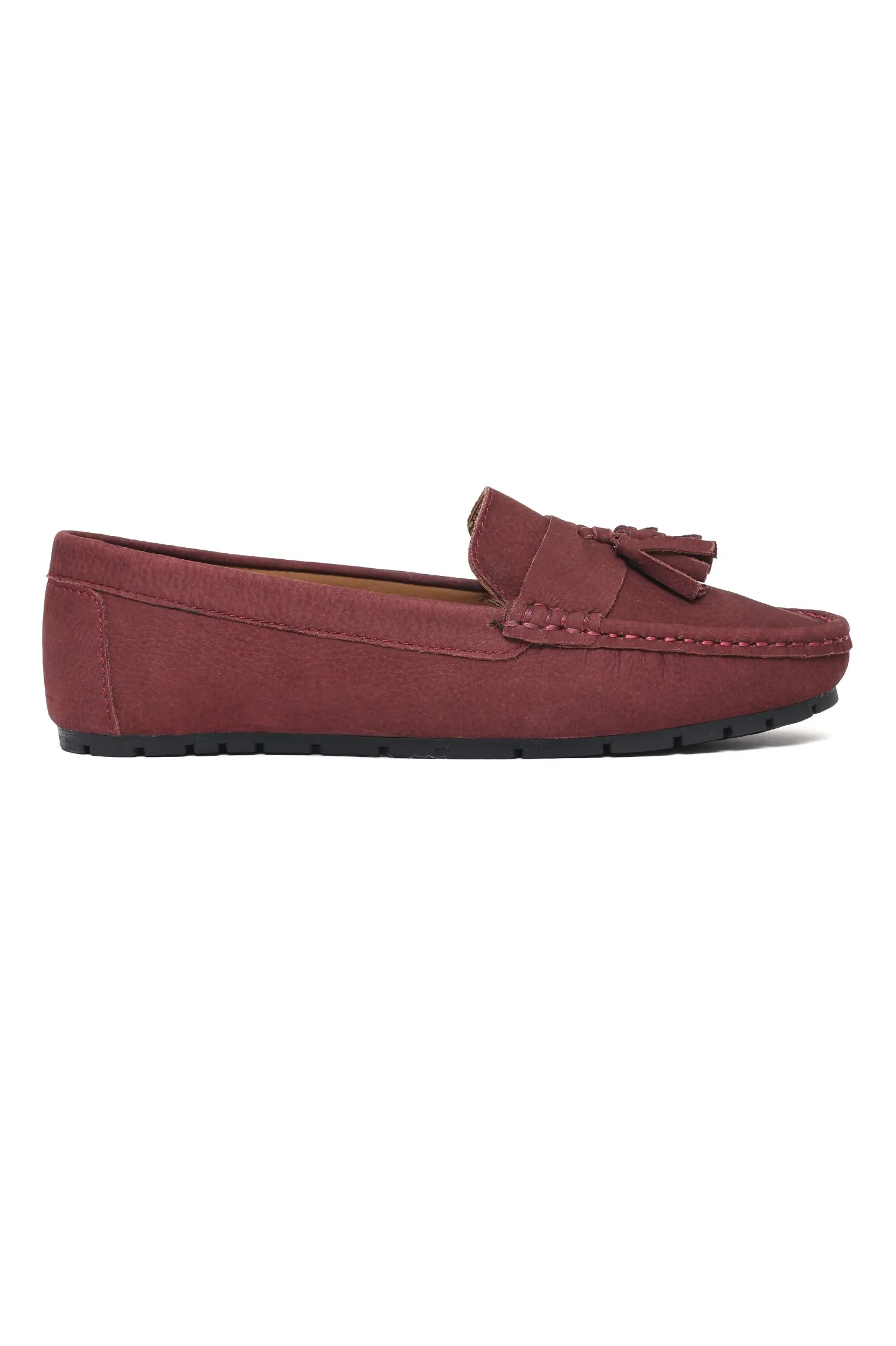 VINTAGE TASSEL DETAIL LOAFERS-MAROON