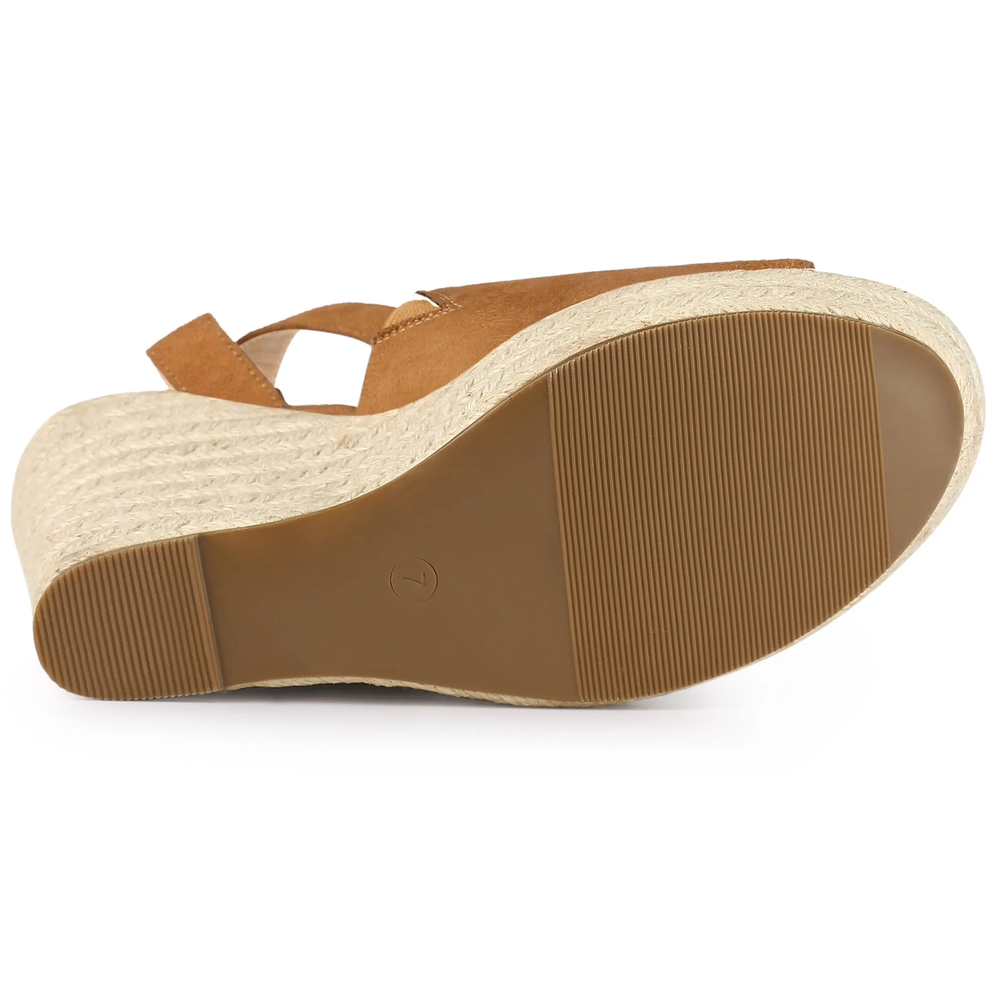 Women's Slingback Open Toe Buckle Espadrille Wedge Heel Sandals