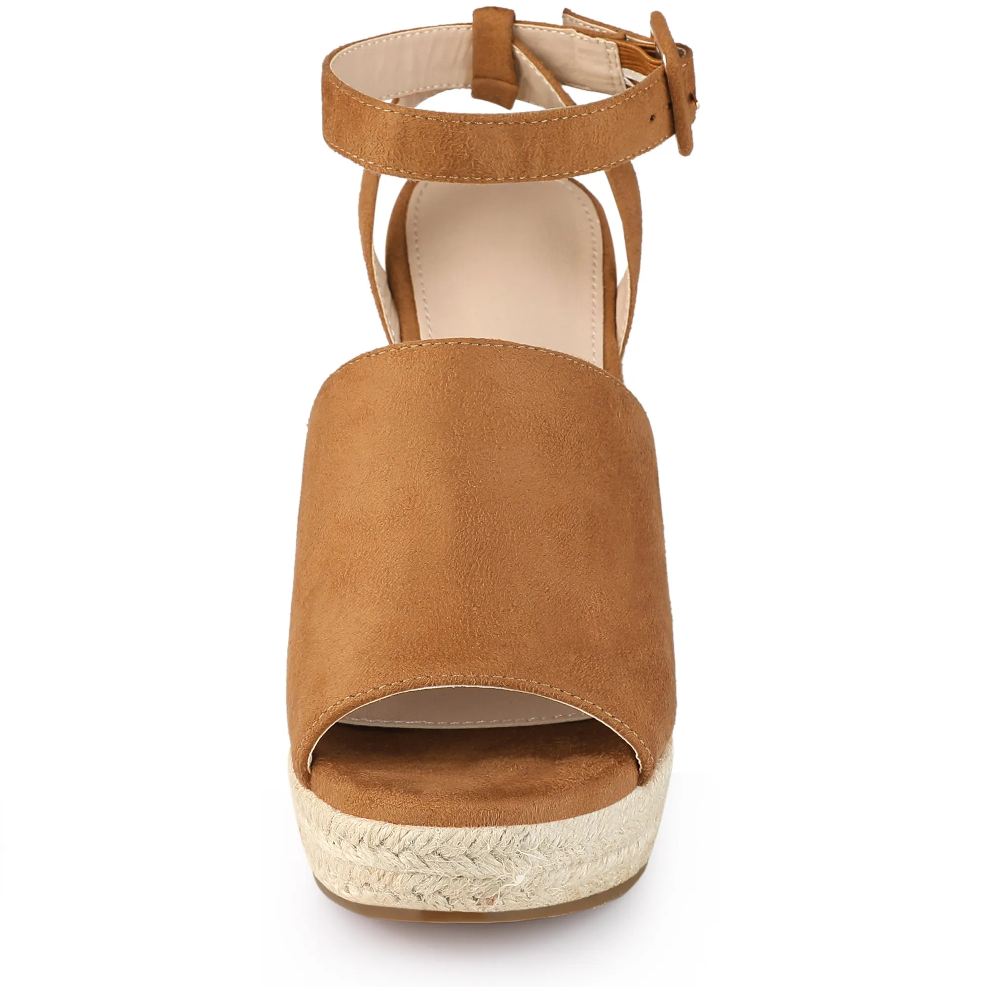 Women's Slingback Open Toe Buckle Espadrille Wedge Heel Sandals