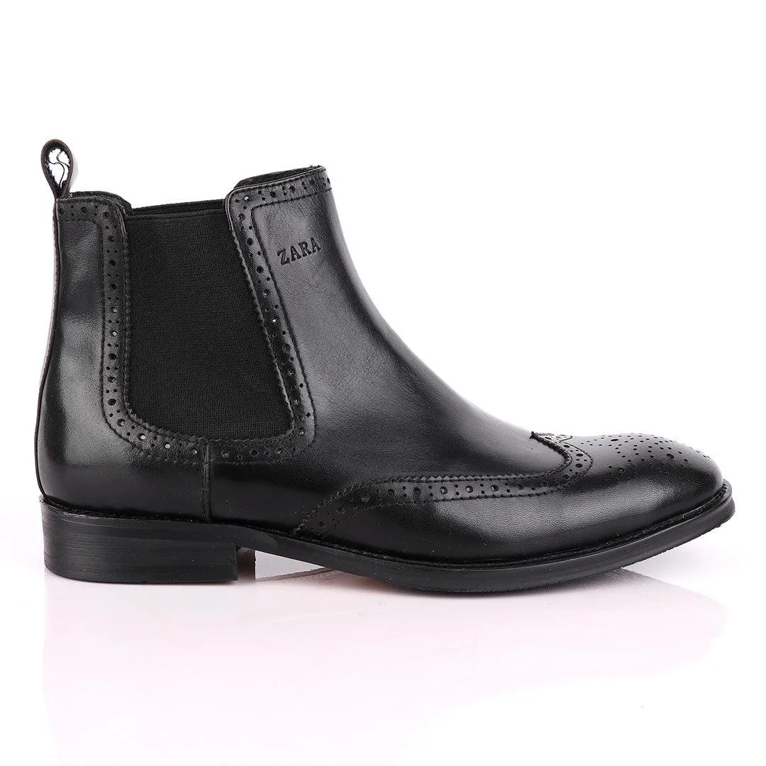 Zara High tops Brogues Crested Black Boot