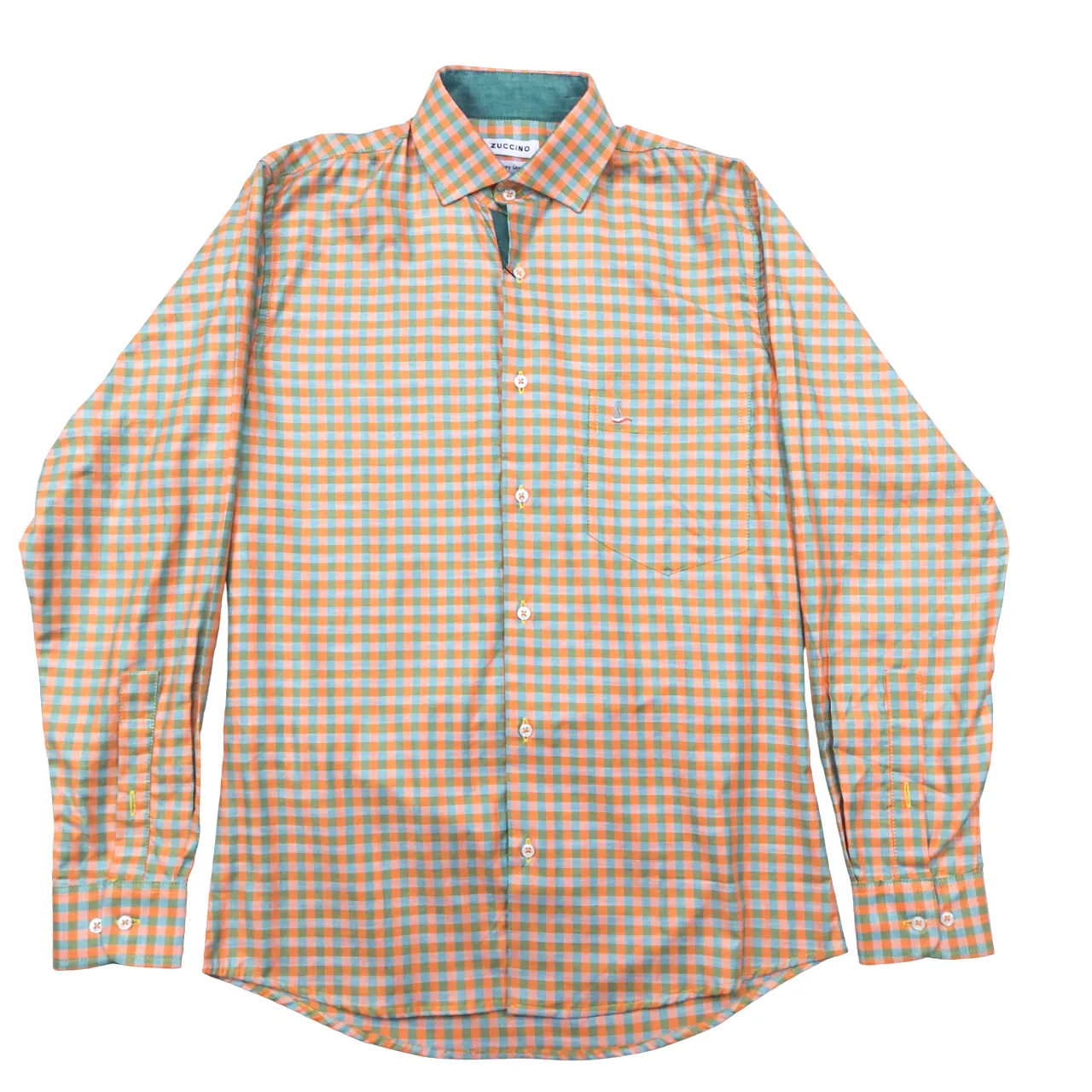 Zuccino Italy LS Orange  Check Shirt